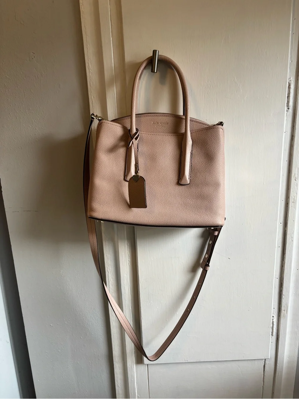 kate spade Blush Pink Pebbled Leather Satchel with Top Handles